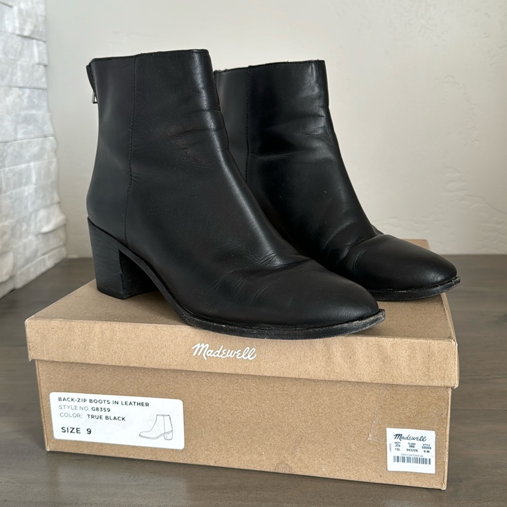 Madewell back zip Pauline ankle boot